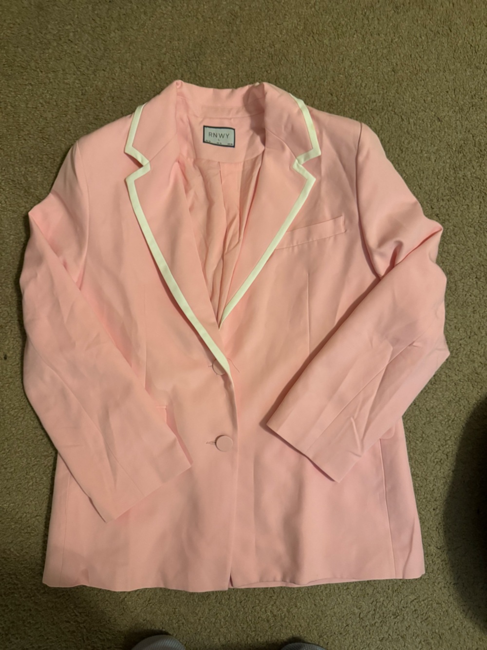 Princess Polly Womens Pink Blazer with White Trim